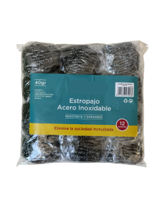 Estropajo Acero Inoxidable 40 gr (12 uds)